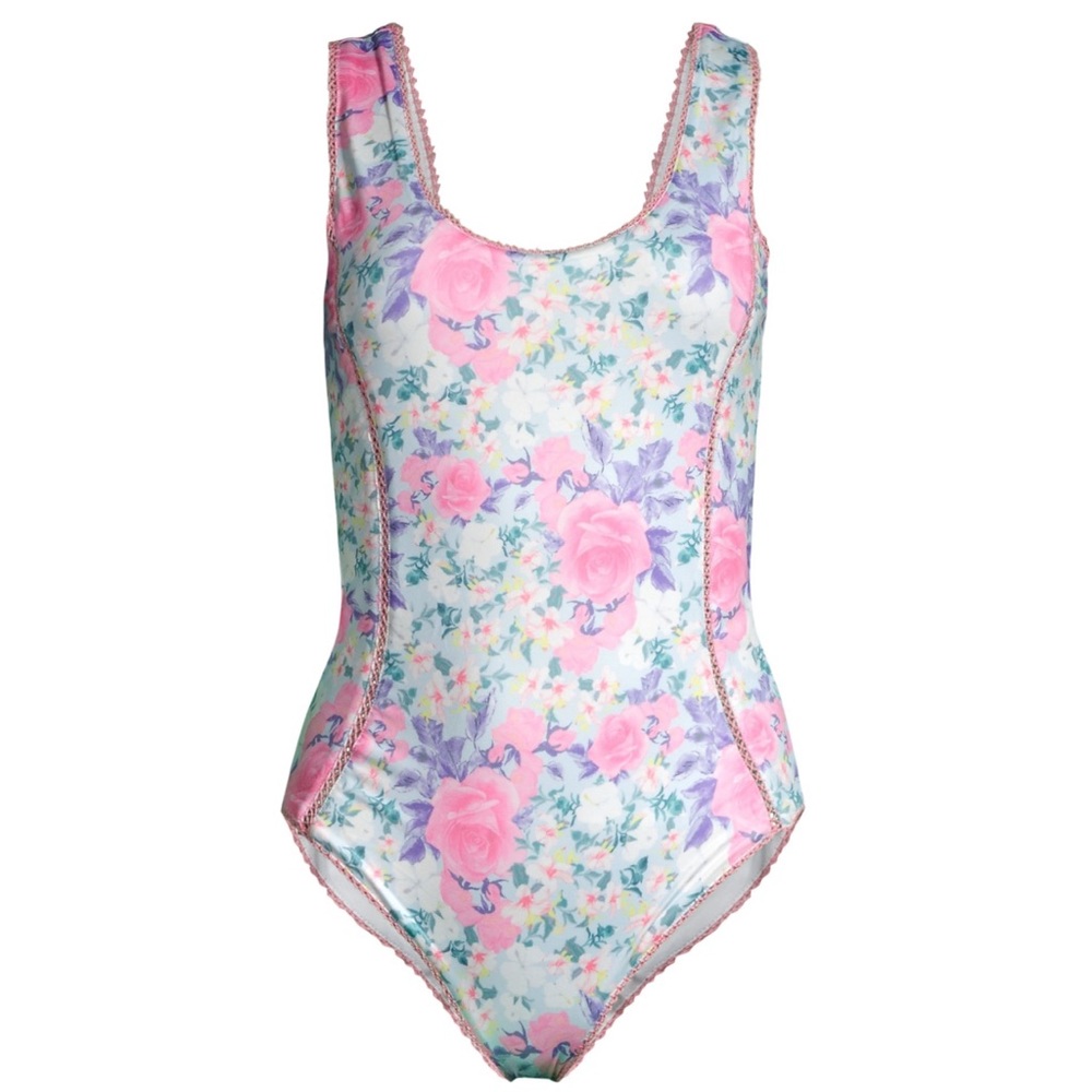 Loveshackfancy Mikkel Floral One-Piece Swimsuit Xs View 2